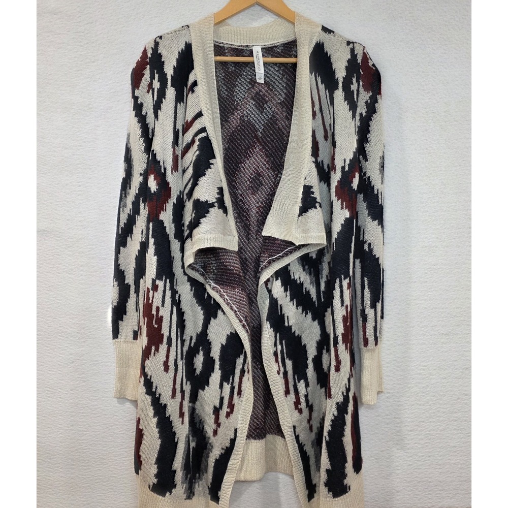 Aeropostale Ruana Womens Sweater Open Front Tribal Western Cardigan Multicolor M